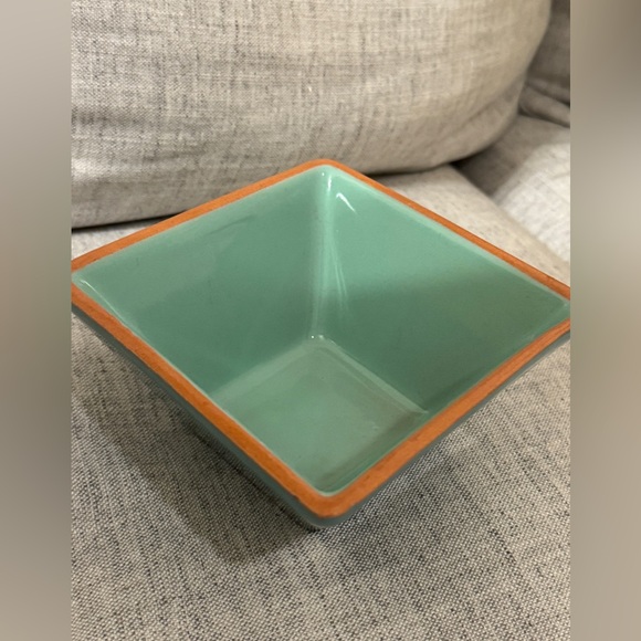 Crate & Barrel agave aqua square small dish bowl snack trinket green Portugal - Picture 1 of 3